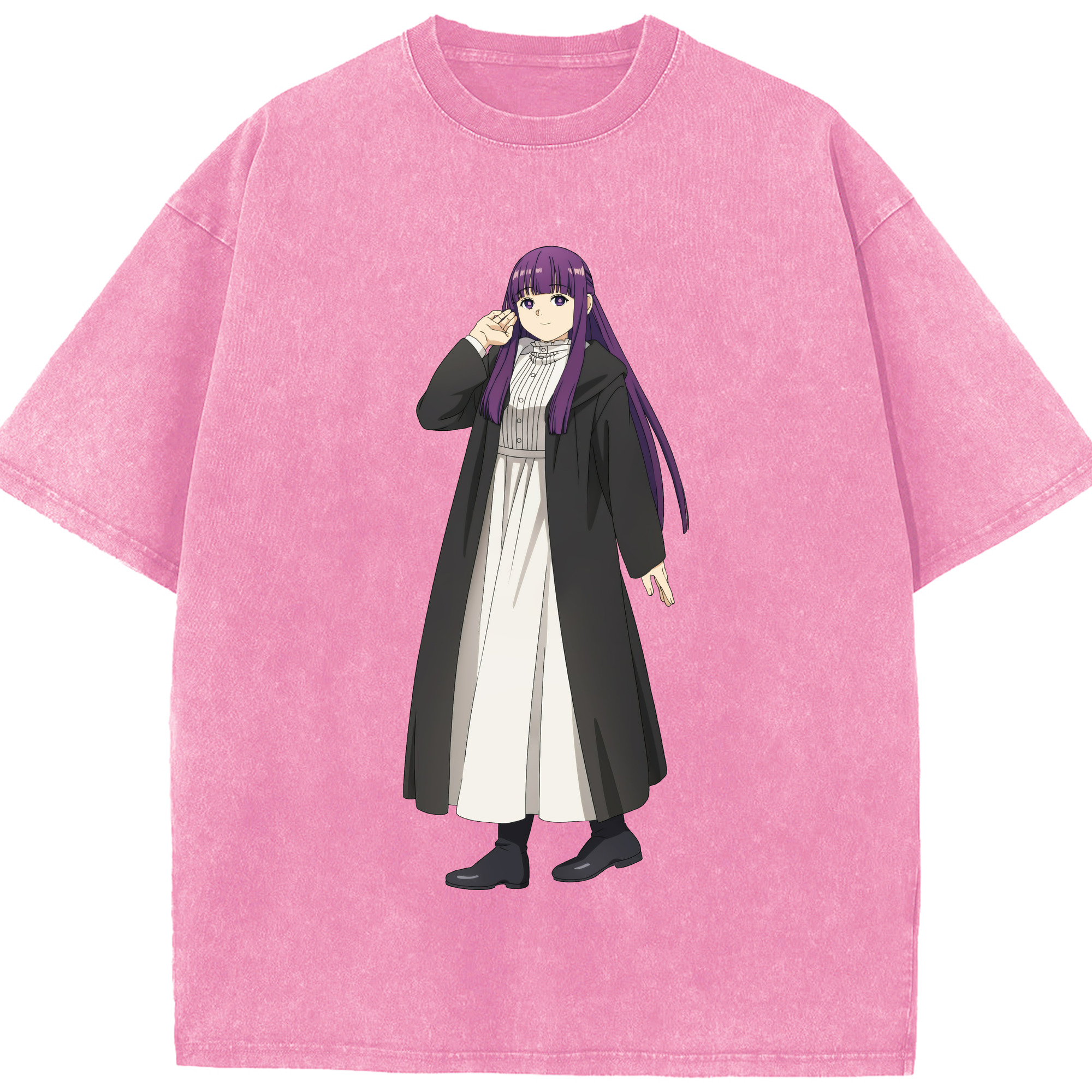 （画像用） 葬送のフリーレン Frieren 綿100% ヴィンテージ風 半袖Tシャツ（フロントプリント）